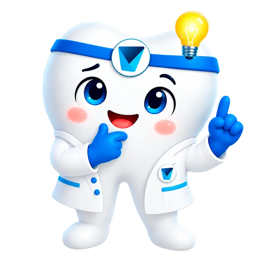 Dientín, la mascota de Dentistas por Chile, con una ampolleta encendida