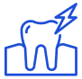Ícono de motivo de urgencia dental con logo: Dolor agudo o punzante, molestia severa que no cede con analgésicos comunes.