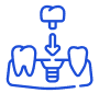 Ícono de motivo de urgencia dental con logo: Urgencia por implante dental suelto, evaluación y estabilización para proteger tu salud y tu inversión dental.